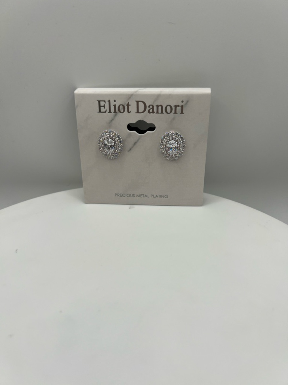 Eliot Danori Oval Crystal Halo Stud Earrings